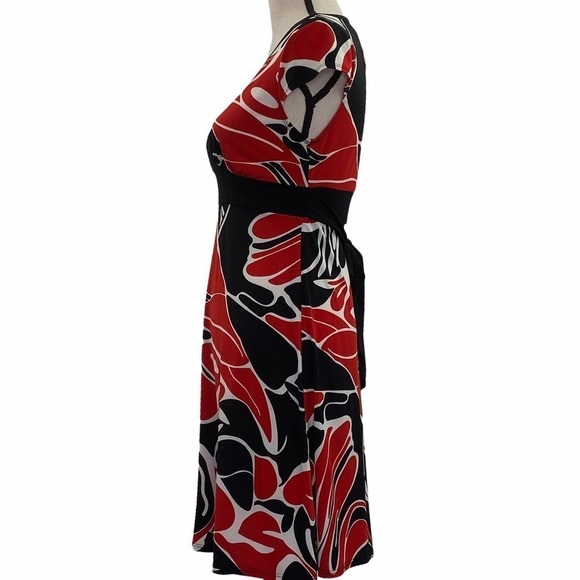 SPEECHLESS Red Black Printed A-Line Dress medium - Picture 7 of 12